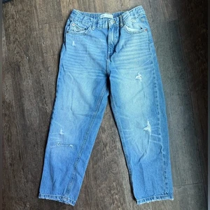 Distressed Blue Jeans Zara kids Girls 11/12. The Mom Fit - Picture 1 of 4