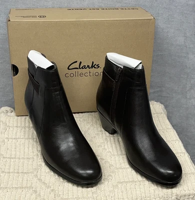 Clarks Women's Emily 2 Holly Ankle Boot, Dark Brown Leather, 10 Narrow US - Image 1 of 4