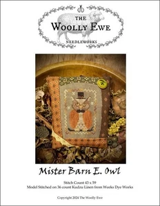Mister Barn E Eule gezähltes Kreuzstichmuster von The Woolly Ewe - Bild 1 von 2