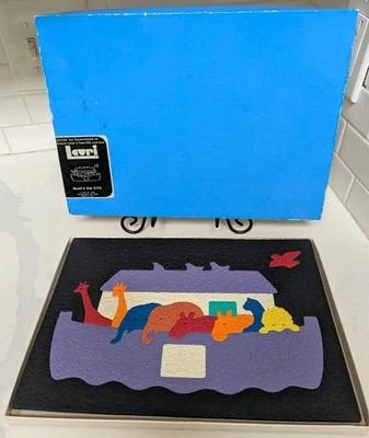 11.5" Lauri Noahs Ark Puzzle Crepe Foam Vintage Puzzle Colorful W/ Orig Box USA - Image 1 of 4