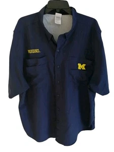 Michigan Wolverines Pullover Shirt Mens 2XL Blue Active Wear Windbreaker Sport - Picture 1 of 8