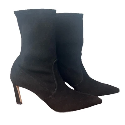 Botines Stuart Weitzman Stuart Power de gamuza negra para mujer talla 8 M Stiletto $650 Foto 1 de 4