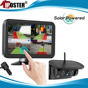 Wireless 10" DVR Monitor BSD Solar Backup Camera Hitch Magnetic Battery 10000mAh - Picture 1 of 24