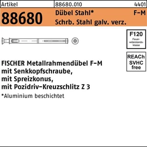 fischer Metallrahmendübel R 88680 F 10 M 152 Schraube Stahl galv. verz./Dübel... - Bild 1 von 1