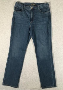 Lee Relaxed Fit Straight Leg High Rise Women's Size 14 Medium Blue Denim Jeans - Picture 1 of 14