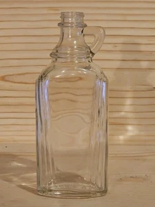 Botella de jarabe Hazel Atlas de vidrio transparente vintage de 7" - Imagen 1 de 7