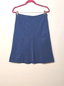 Gonna donna Talbots blu sfoderata a tulipano con cerniera laterale taglia 6 - Foto 1 di 9