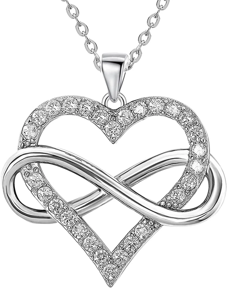 Jes & Jani Infinity Heart Necklace for Women Love One Size White