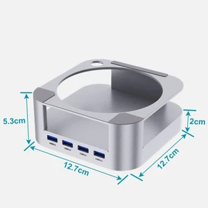 Kompakte Aluminium Dockingstation mit USB 3 0 für Mac Mini Silber Oberfläche - Bild 1 von 10