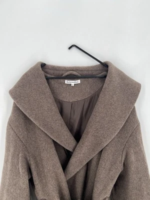 Abrigo envolvente Reformation Kerri mezcla de lana largo hasta la rodilla chal con cinturón talla XL Foto 1 de 4