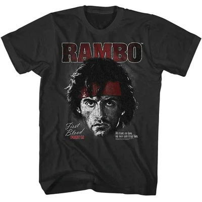 Rambo - First Blood Part 2 Portrait - Officially Licensed - Gray Solid Front Pri - Image 1 of 2