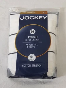 Jockey Pouch H Fly Design 3 Men's Full Rise Briefs White Size Large (36-38) - Picture 1 of 3