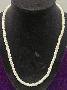 White Puka Shell Necklace, Small Shells, 20 Inches Total Length  - Picture 1 of 4