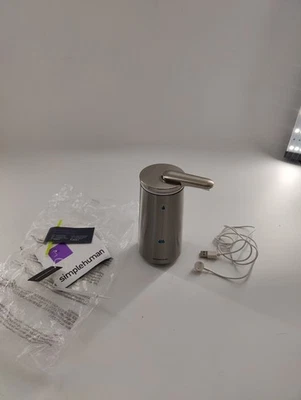 Bomba dispensadora de jabón de espuma Simplehuman sensor cromo cepillado recargable Foto 1 de 4