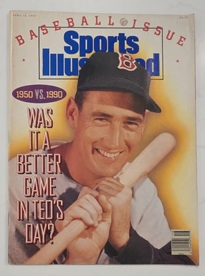 1990 Sports Illustrated April 16th Issue with Mailing Label Ted Williams - Image 1 of 2