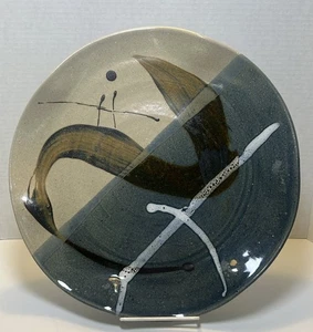 Plato de servir abstracto de cerámica artística de estudio de Christopher Bragg - loza - Imagen 1 de 7