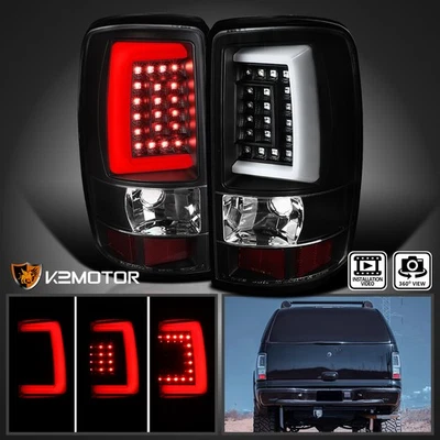Black Fits 2000-2006 Chevy Suburban Tahoe GMC Yukon Denali LED Tail Lights Lamps Foto 1 de 4