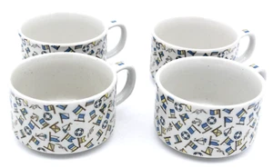 Vintage Nautical Sailboat Flag Design Soup Chili Gumbo Mug Coast Lake Maritime 4 - Foto 1 di 3