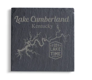 Lake Cumberland Kentucky Custom Engraved Slate Coasters - Picture 1 of 5