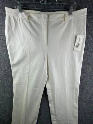 NWT Calvin Klein Women White Pants Size 14 Adult Slacks Business Cotton Stretch - Image 1 of 4