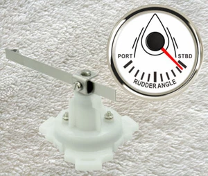 Indicador de ángulo de timón marino blanco 52 mm con transmisor universal 9-32VDC 0-190 ohmios - Imagen 1 de 9