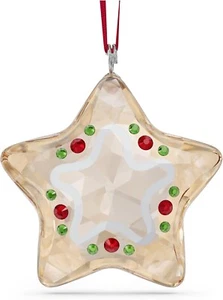 Swarovski Holiday Cheers Gingerbread Star Ornament Golden #5627610 NIB - Picture 1 of 1
