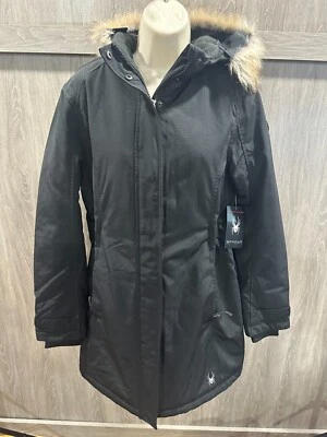 Parka Spyder Full-Zip Explorer para mujer talla M negra $299 nueva con etiquetas Foto 1 de 4