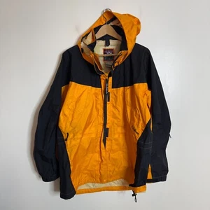 LL Bean Jacket Womens Full Zip Rain Yellow Hooded Large Mountain Guide - Picture 1 of 7