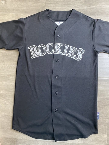 Colorado Rockies Majestic Jersey  Button Polyester Cool Base Men S black Cover