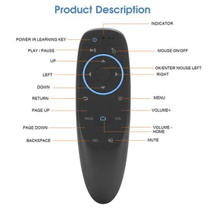 BT 5.0 Remote Mouse Smart Wireless Remote Control Wireless Gyroscope Mouse Fit - Picture 1 of 17