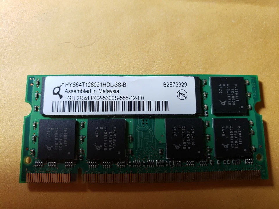Dell Laptop Memory HYS64T128021HDL-3S-B GENUINE QUIMONDA 1GB PC2-5300S(CA69) - Image 1 of 3
