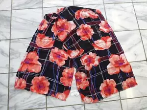 NEW Stunning LIZ CLAIBORNE Poppy Flower Plaid Scarf Black Red Pink 21 x 72" NWT - Picture 1 of 3