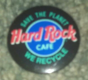 Hard Rock Cafe Button Pin Save The Planet We Recycle - Picture 1 of 2
