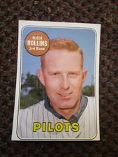 1969 Topps White Letters Rich Rollins Card #451-Seattle Pilots