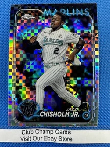 2024 #70 Jazz Chisholm Jr Topps Chrome Baseball X-Fractor Marlins - Bild 1 von 2