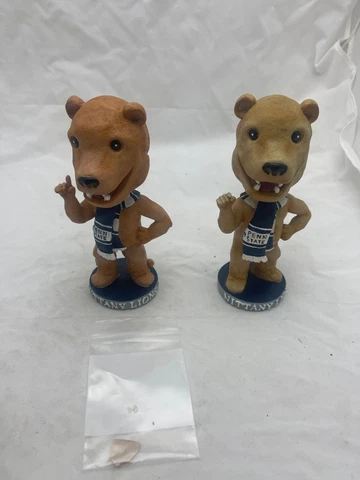 2 RARE Penn State Nittany Lions Bobble Head Mascot Paterno Bobbleheads - Defects Cover