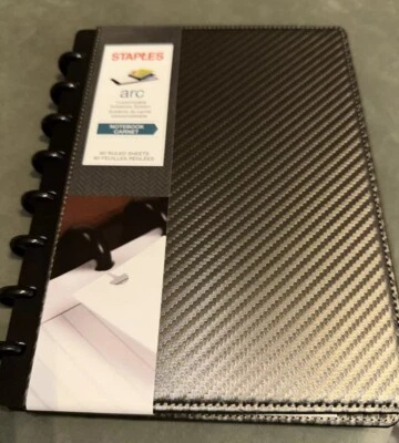 Staples ARC Notebook Gray CarbonCustomizable 60 Ruled Sheets Business 5.5x8.5”. - Image 1 of 4