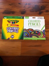 Lot 2 Boxes Crayola Colored Pencils 50 Count Assorted Colors Adult Coloring