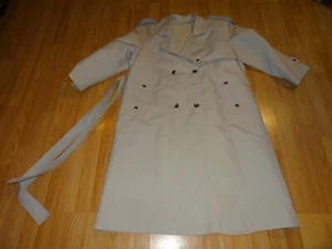 Women s Size XL (16-18) Light Blue/ Gray Vintage Trench Coat by Rain or Shine - Picture 1 of 4