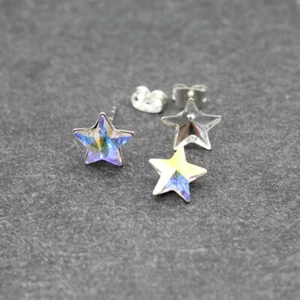 925 Sterling Silber Ohrstecker Fassung für Sterne Swarovski 10 mm - 1 paar - Picture 1 of 9