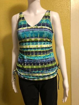 Traje de baño de mujer Croft & Barrow con rayas azules y acolchado talla 6D Foto 1 de 4