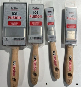 4 Pack Prodec Ice Fusion Paint Brush wood handle 1",1.5",2" & 3inch best quality - Picture 1 of 4