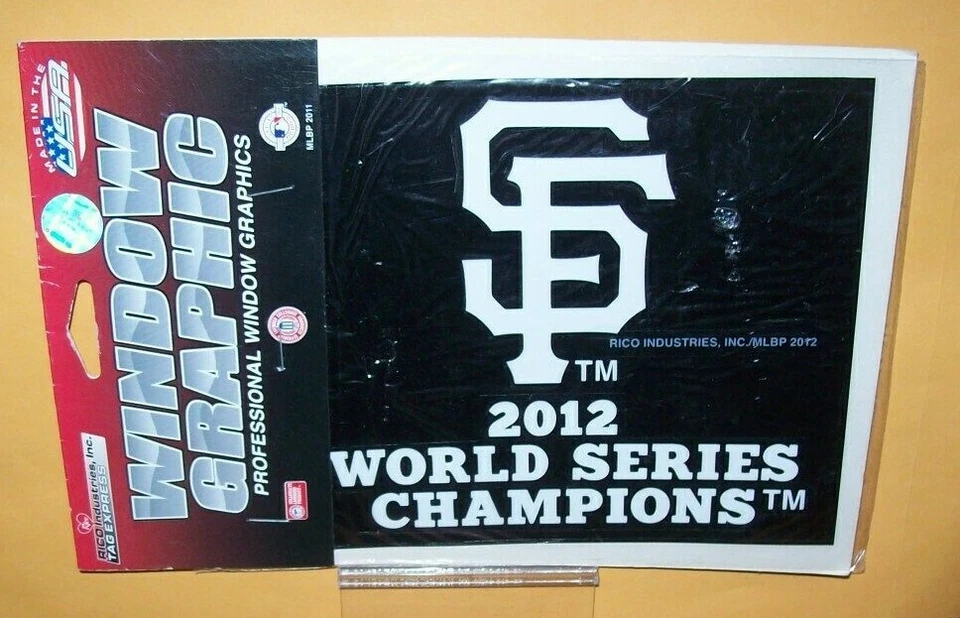 SAN FRANCISCO GIANTS WORLD SERIES CHAMPIONS 2012 5X6 BLACK WINCRAFT ULTRADECAL  - Image 1 of 1