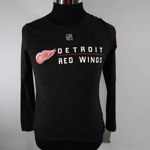 Detroit Red Wings T-Shirt Boys Medium 10/12 NHL Crew Neck Black Long Sleeve NWT - Picture 1 of 10