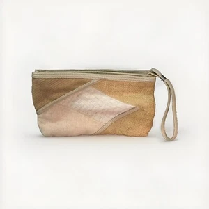 Vintage Off White Ivory Hippie Boho Chic Patchwork 80er Sackleinen S Handtasche Geldbeutel - Bild 1 von 9