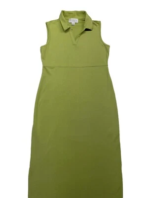 VESTIDO CASUAL ESQUINERO ANEXO PETITE VERDE ELÁSTICO MUJER TALLA MEDIANA Foto 1 de 4