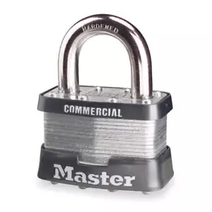 MASTER LOCK 5N Keyed Padlock, 15/16 in,Rectangle,Black 4EZJ8 - Picture 1 of 2