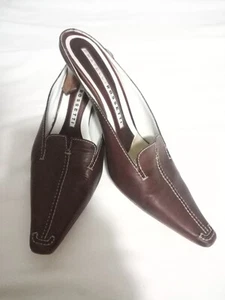 FRATELLI ROSSETTI WOMEN'S POINTED SLIP - ON PUMPS DARK BROWN SIZE 6 - Picture 1 of 17