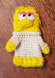 Handgehäkelte Sesamstraße großer Vogel Handpuppe 7 Zoll gelb Muppet 70er - Bild 1 von 7