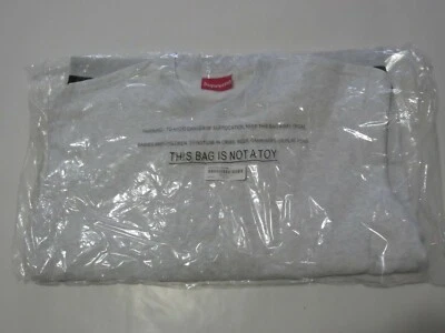 Sudadera SUPREME NY A Rayas Acanaladas Cuello Redondo GRIS CENIZA Para Hombre Pequeña NUEVA S/S 2019 BOGO Foto 1 de 3